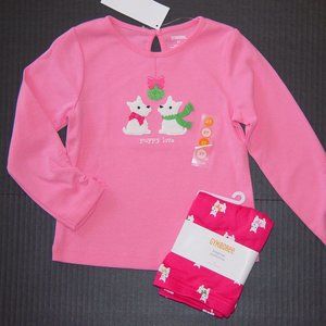 NWT Gymboree 3T or 5T pink Top Leggings set puppy dogs mistletoe